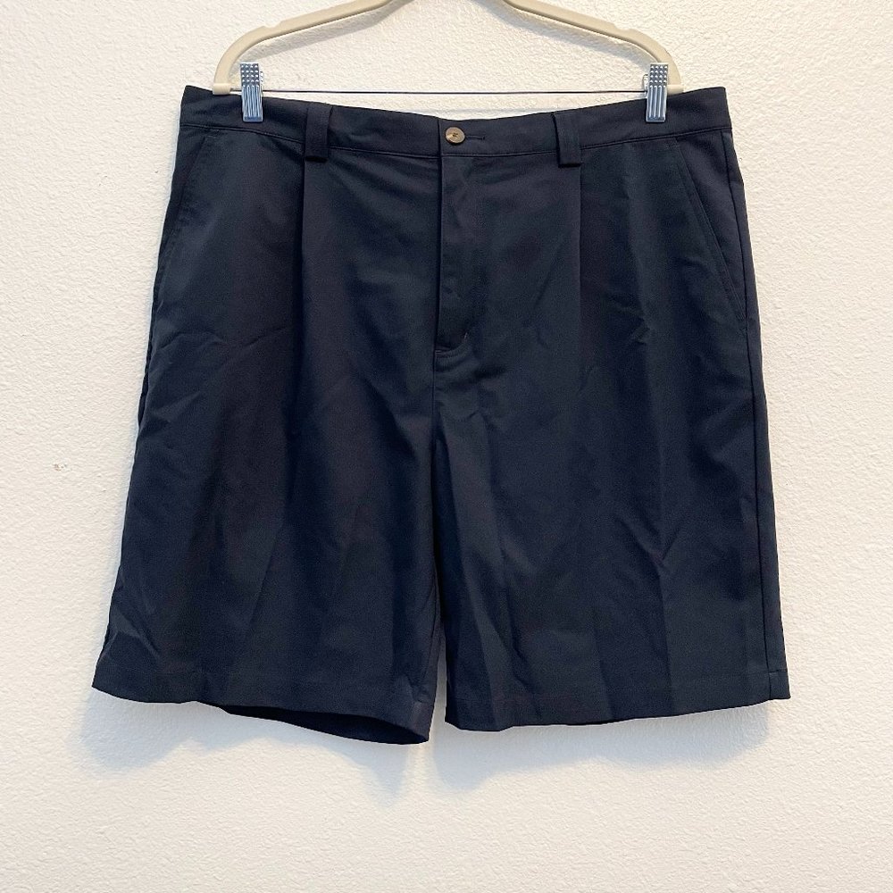 Adidas Men's Navy Blue Flat Front Performance Activewear Chino Shorts Size 38